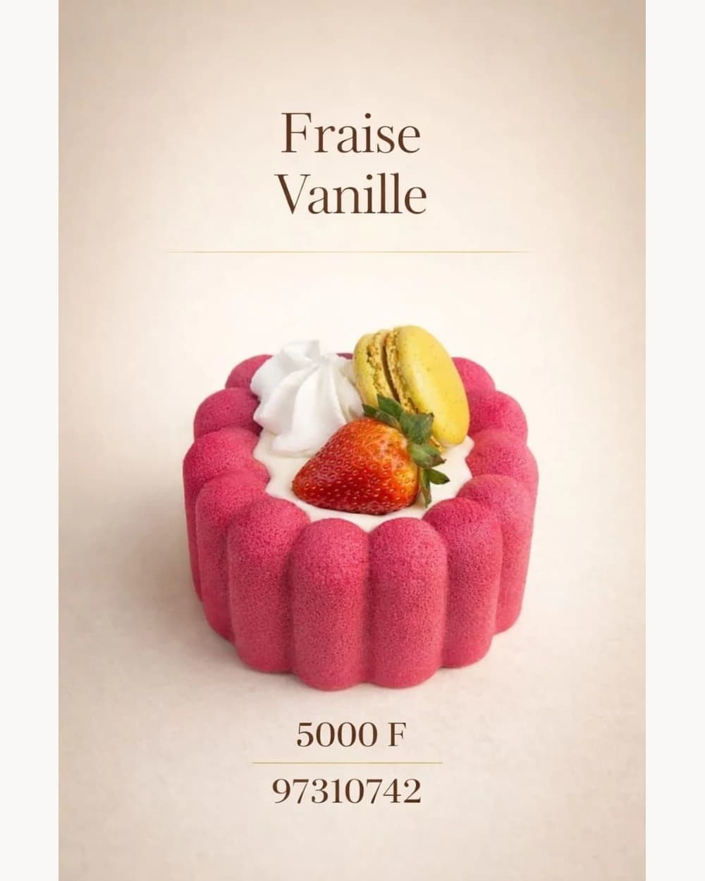 Fraise Vanille — glace artisanale premium, vue principale en gros plan