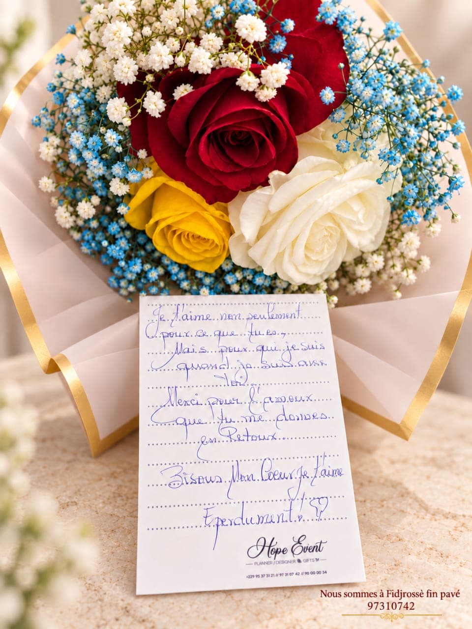 Bouquet 3 roses — glace artisanale premium par Gift & ENTREMETS By Ah Mes Goûts à Cotonou