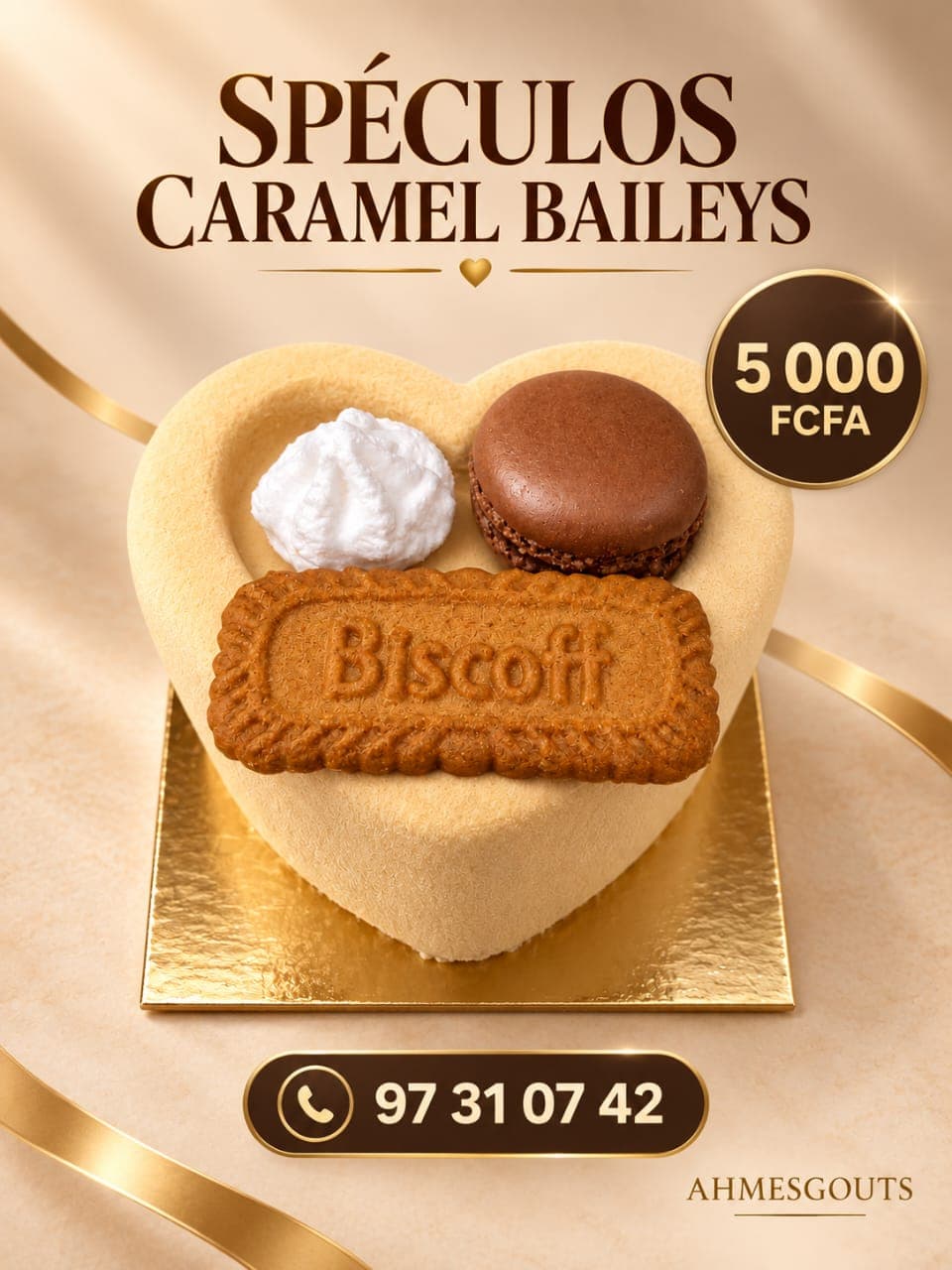Speculos Caramel Baileys — glace artisanale premium, vue principale en gros plan
